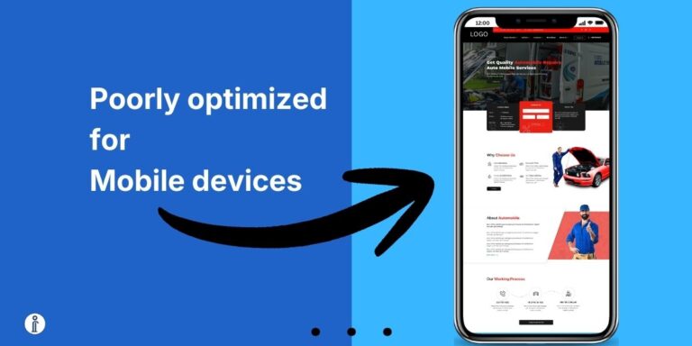 Bad webstie example on mobile devices